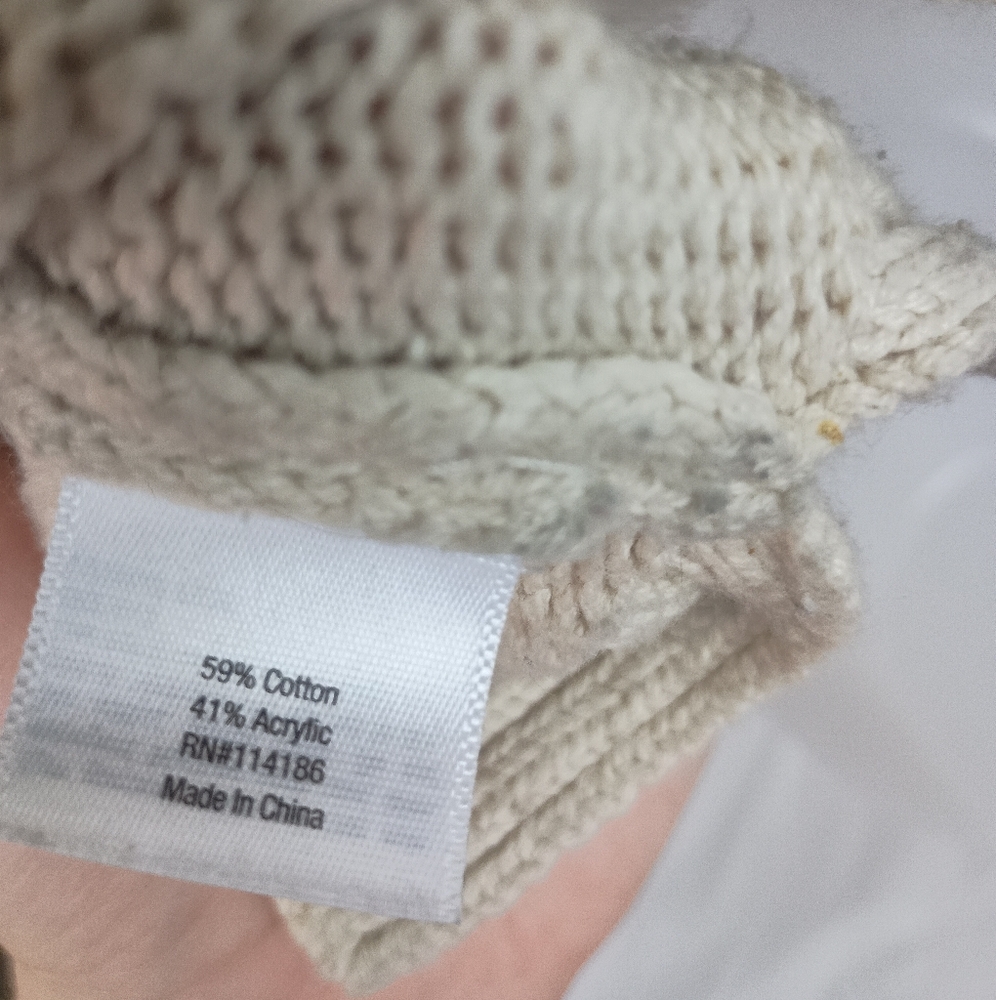 ANA Christmas Gold‎ Beige Animal Print Knit Sweater (#45) - Picture 6 of 8